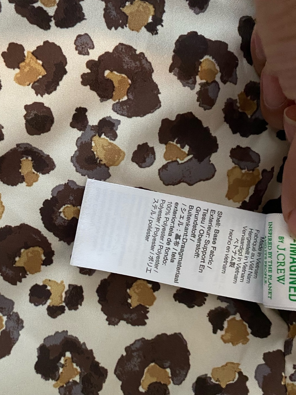 Olive Quilted ' Jacket with Leopard Lining - Picture 7 of 9